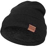 LOKZEER Winter Beanie for Men Women, Fleece Lined Warm Knit Hat, Stretchy Thermal Skull Cap for Cold Weather Outdoor