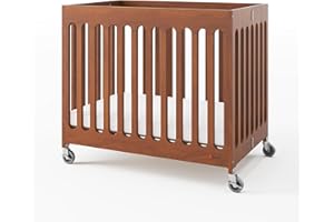 Foundations Boutique Compact Folding Crib, Modern, Contemporary, Mini Crib for Guest Rooms, Vacation Homes, and Small Nurseri