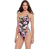 Steve Madden Womens One Shoulder One Piece with Ring Detail and Open Back