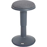 ECR4Kids Sitwell Wobble Stool with Cushion, Adjustable Height, Active Seating, Grey