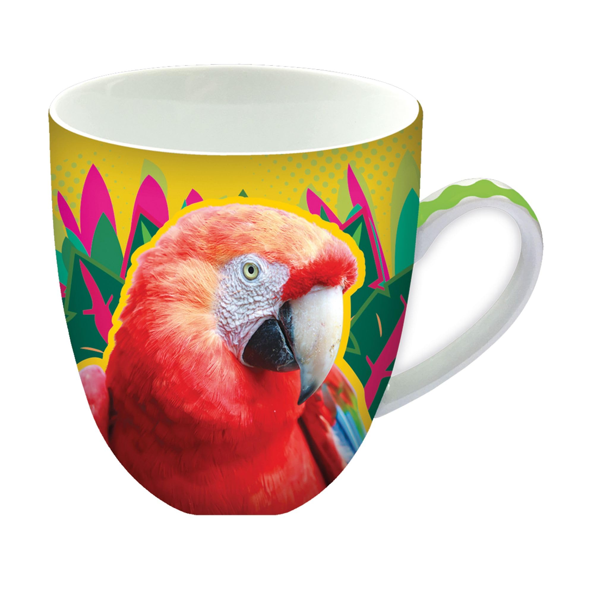 Animug - Parrot from Deluxebase. 450ml large Ceramic mug. Parrot mugs that are a great addition to your cups and mugs or as parrot kitchen gifts.
