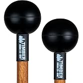 Timber Drum Co. Tongue Drum/Marimba Mallets &mdash; MADE IN U.S.A. Percussion | Sticks For Vibraphone, Small Gong, Log Drum &mdash; Soft Rubber with Solid Birch Handles, 15.125"