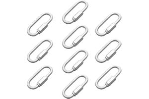 ECUDIS 10 Pack D Shape Chain Locking 4MM Chain Quick Link Connector, White