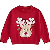 Frietlebird Toddler Baby Boy Girl Knit Sweater Christmas Outfit Deer Pullover Crewneck Sweatshirt Warm Christmas Sweater