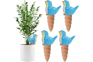 4Pcs Plant Watering Globes, Kalolary Bird Shape Self Watering Spikes Terracotta Drip Water Stakes Irrigation Watering Bulbs f
