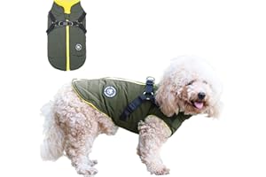Norbi Dog Coat - Winter Jacket with Built-in Harness, Adjustable Warm Coats for Small to Large Dogs in Cold Weather