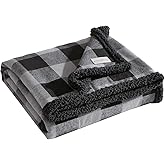 Eddie Bauer - Throw Blanket, Yarn Dyed Cotton Bedding with Solid Ultra-Soft Sherpa Reverse, Throw Blanket for Couch & Bed (Cabin Plaid Grey, 50" x 60")