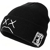 Halloween Goth Knit Beanie Hats for Men Women Emo Gothic Skull Winter Cap Grunge Birthday