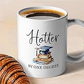zcyhtqp, Hotter By One Degree, Funny Grad Ceramic Coffee Mug, Novelty Creativity Drink Cups, Grad Presents for Female Male, High School College Masters Degree Graduate Gifts