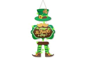 SEWRUNG St Patricks Day Decorations Door Sign Saint Patricks Day Decorations-Happy St Patricks Day Wooden Hanging Signs Home Wall Decor-Perfect Irish Celebration Decoration