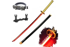 ZHICONG Demon Katana Sword, Light Up Sword, 41 Inches Rechargeable, with Display Stand and Belt, Suitable for yoriichi Cosplay and Collection, Anime Original Texture.