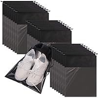 24 Pack Portable Shoe Bags for Travel Large Shoes Pouch Storage Organizer Clear Window with Drawstring for Men and Women…