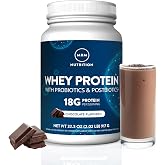 MRM Nutrition Whey Protein - Chocolate Flavored, BCAAs - 33 Servings | Microfiltered Whey Protein Isolate &amp; Concentrate, 16 Different Probiotic Strains, &amp; Digestive Enzymes, Gluten Free