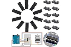 DAOKI 10PCS L293D DIP16 Stepper Motor Drivers Controller Four Channel Motor Driver IC 36V 600mA + Round Hole IC Socket 16PIN