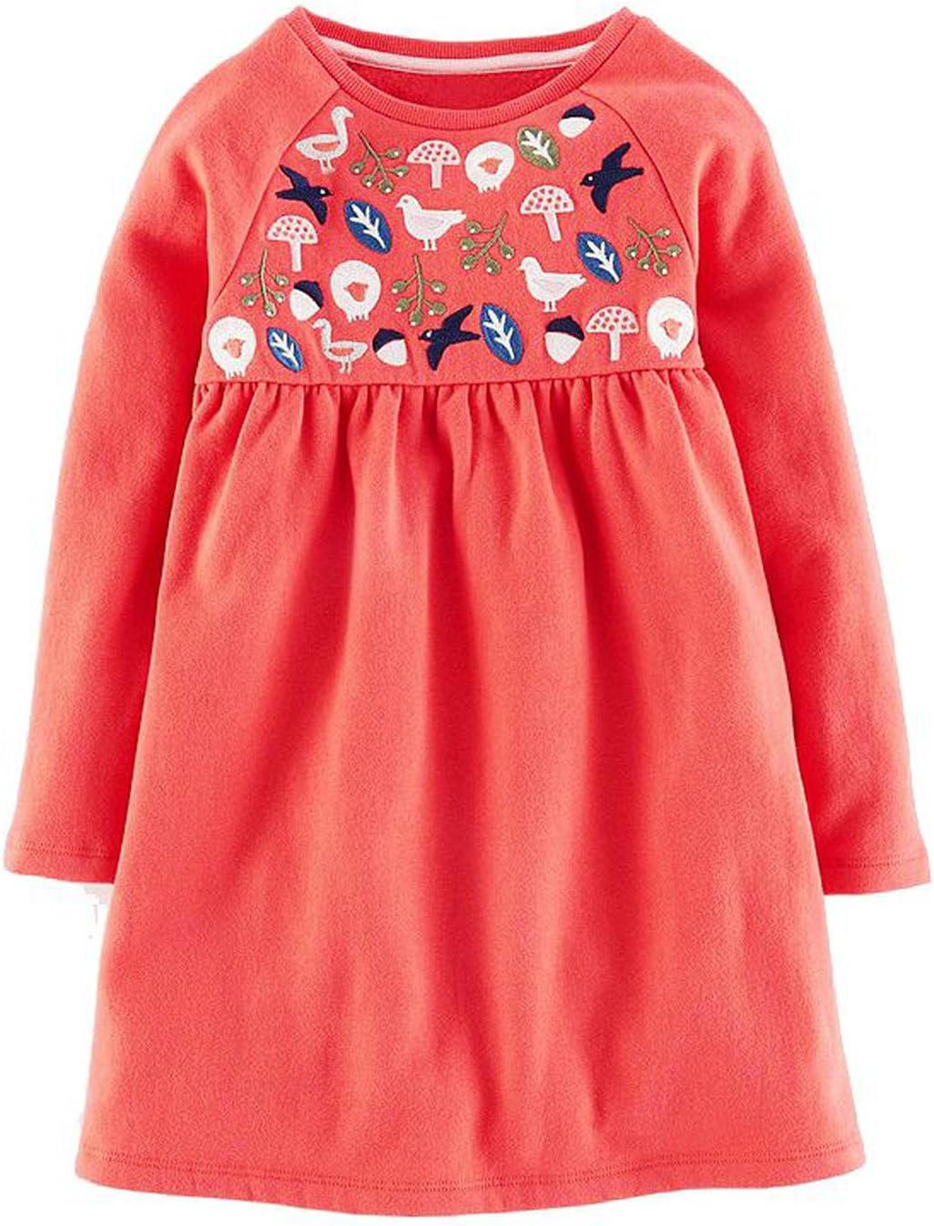 Perfectme Children Clothing Toddler Dresses 100% Cotton Long Sleeve Baby Girls Dress Tunic Jersey Princess Dress