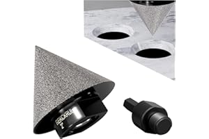 REKCKRUL Diamond Beveling Chamfer Bits with M14 Hex Shank for Tile, Marble, Granite & Porcelain – 2" (50mm) M14 Thread Angle Grinder Tool, Enlarge & Shape Holes, Smooth Edges, Dry/Wet Use