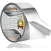 Aluminum Foil Duct Tape Heavy Duty Waterproof, Premium Silver Metal HVAC Heat Tapes (2"*65Feet,3.9mil), High Temperature, Dry