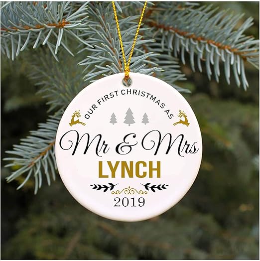 Amazon Com Our First Christmas As Mr Mrs Ornament 2019 Lynch