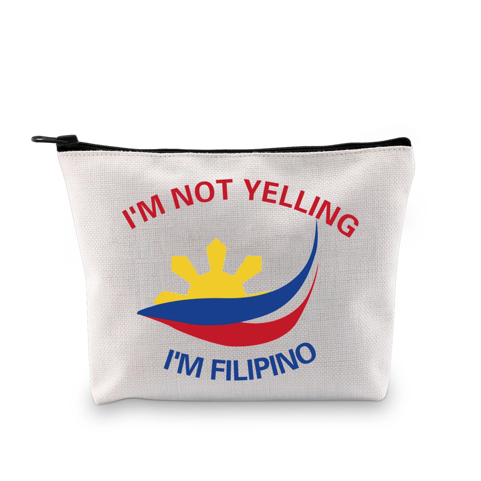 LEVLO Filipino Makeup Bag Philippine Souvenirs Gift Philippine Cosmetic Case (I'm NOT Yelling 3uk)