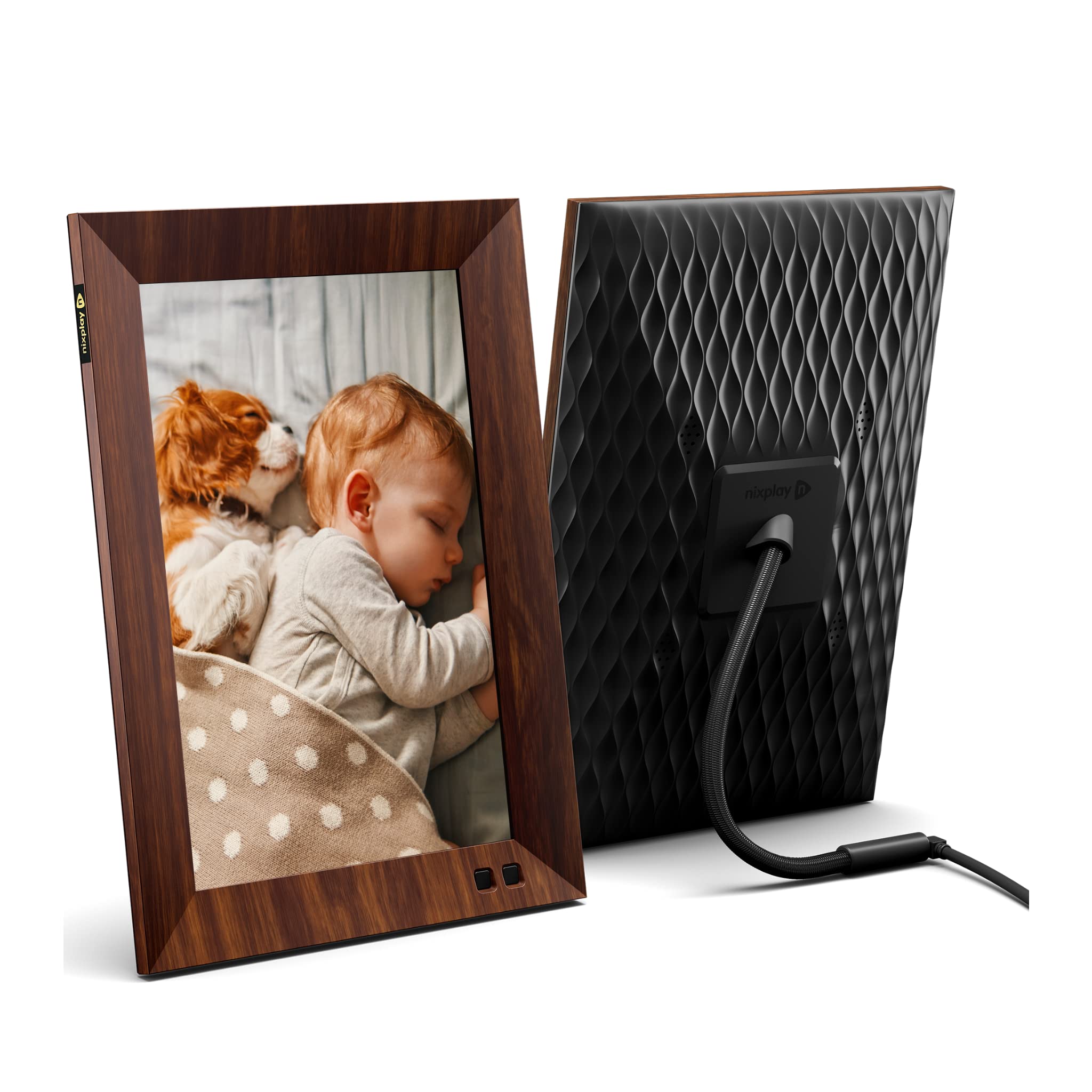 Nixplay Smart Digital Photo Frame 10.1 Inch Wood-Effect - Share Moments Instantly via EMail or App商品画像