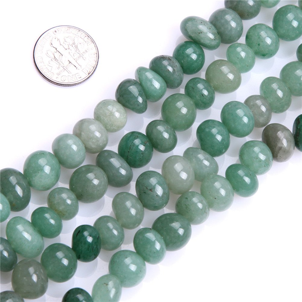 Sweet & Happy Girl's Store 8-10x12-14mm Potato Shape Gemstone Green Aventurine Beads Strand 15 Inch Jewellery Making Beads