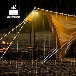 Solar Camping String Lights, Retractable Waterproof