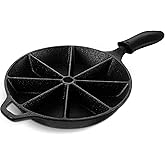 Havawish Cast Iron Wedge Pan with Black Silicone Hot Handle Holder, 8-Edge Skillet for Scones, Cornbread, and Bread