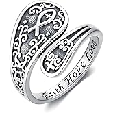 MISTBEE Spoon Ring for Women S925 Sterling Silver Dragonfly Ring Adjustable Thumb Rings Jesus Fish Rings Spoon Jewelry for Brithday Christmas