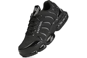 EXETROL Steel Toe Shoes for Men Women Indestructible Composite Toe Safety Sneakers Wide Non Slip Comfortable Lightweight Air Cushion Work Shoes