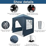 Bonnlo Pop Up Gazebo 2m x 2m with Sides Blue Waterproof Canopy view 4