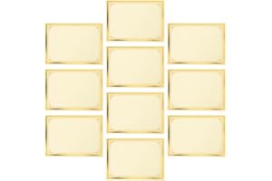 HOMSFOU 10pcs Thick A4 Certificate Paper Gold Foil Border, Heavyweight Sturdy Paper for Printing Awards