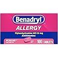 Benadryl Ultratabs Antihistamine Allergy Relief Medicine, Diphenhydramine HCl Tablets for Relief of Cold & Allergy Symptoms S