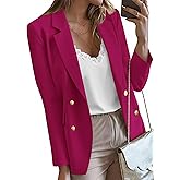 KIRUNDO Blazers for Women Business Casual 2025 Fall Long Sleeve Double Breasted Open Front Work Suit Jackets with Pockets
