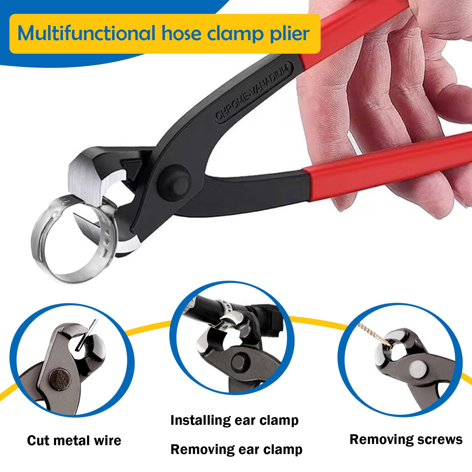 mxuteuk 115Stück ohrschellen 6-28.6mm Single Ear Schlauchschellen mit Ohr Klemmen Zange Crimp Schlauchschellen für Auto, Haus, Gerät, Rohr, Kraftstoffleitung Stufenlose Schlauchschelle mit 4