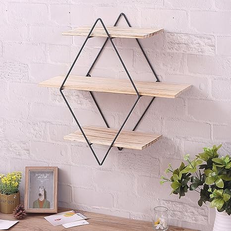 Gentman Iron Shelf Brackets Art Wooden Wall Bookcase Shelving