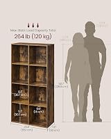 VASAGLE 8-Cube Bookcase Rustic Brown LBC024T01 30 x 65 x 129.5 cm view 6