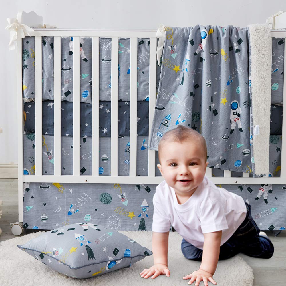 outer space crib bedding set
