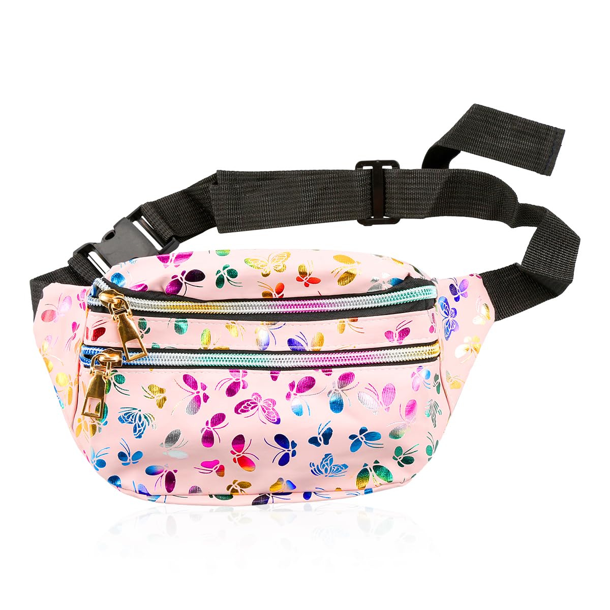 Women Waist Bag, GLADFRESIT Butterfly Waterproof Fanny Pack Fashion Travel Belt Bag Waist Pack for Sports Running Hiking (Pink)
