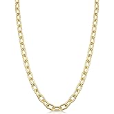 14k Yellow Gold Filled 6.1 mm Parallel Cable Link Chain Necklace for Men and Women (16, 18, 20, 24 or 30 inch)