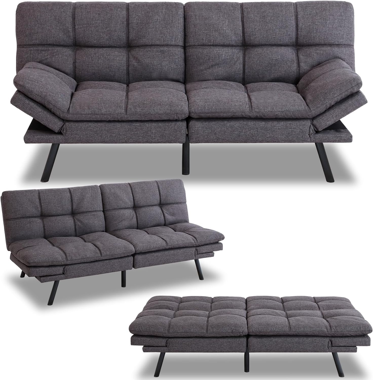 Mua MUUEGM Futon Sofa Bed Couch Memory Foam Futon Convertible Couch Bed ...