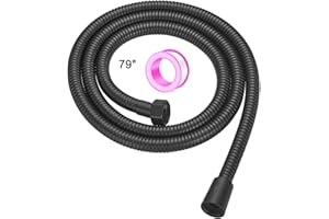 Black Shower Hose, 79 inch Extra Long Stainless Steel Shower Head Hose for Hand Held Shower Heads, Replacement Hose with Bras