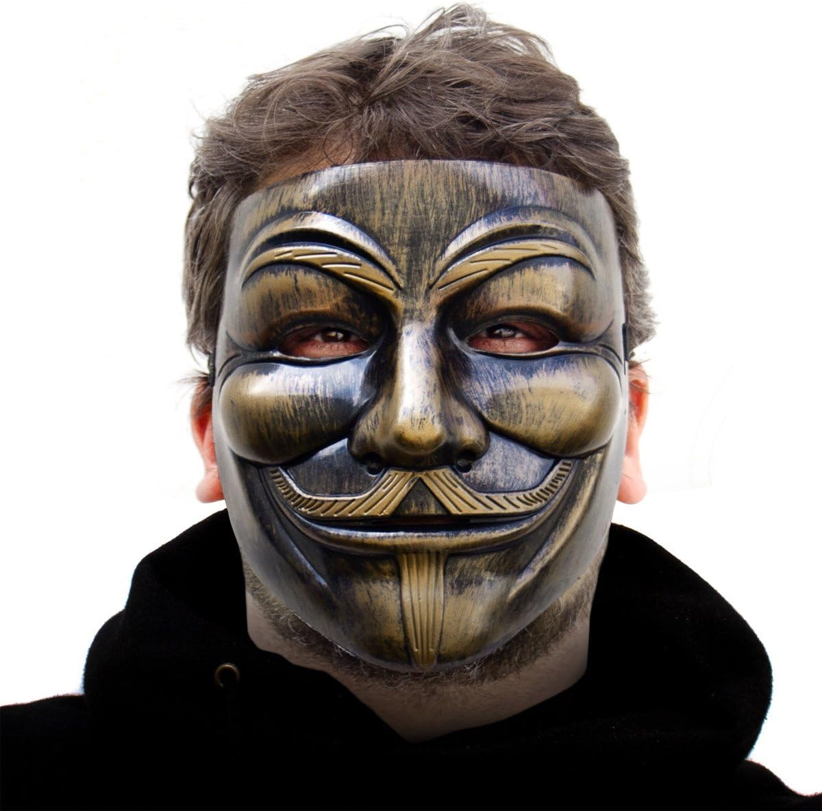 Luxury V for Vendetta Mask Guy Fawkes Anonymous Replica Demo and Mask in  Gold Bronze – BigaMart, image size:1200x1184