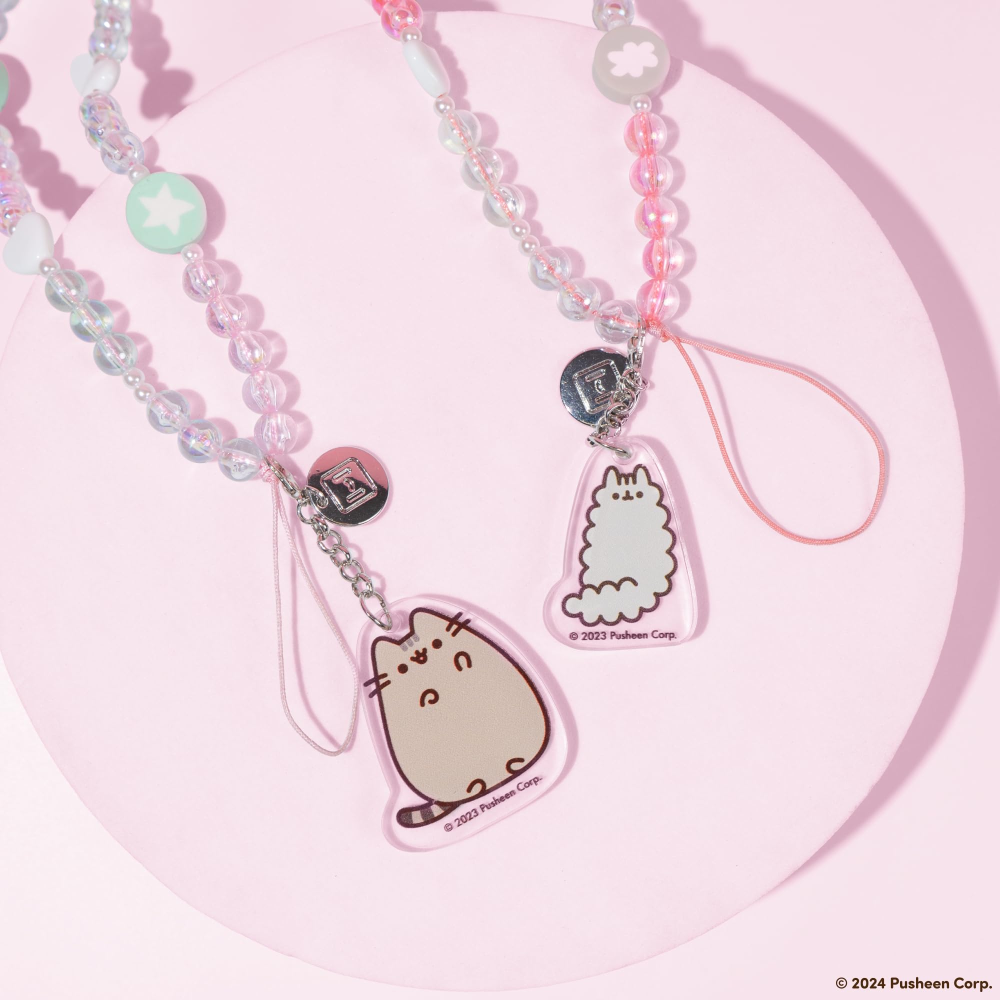 iFace Pusheen the Cat Beaded Wristlet Universal Charm Strap - Wrist Strap for Cell Phone Camera Keys AirPods