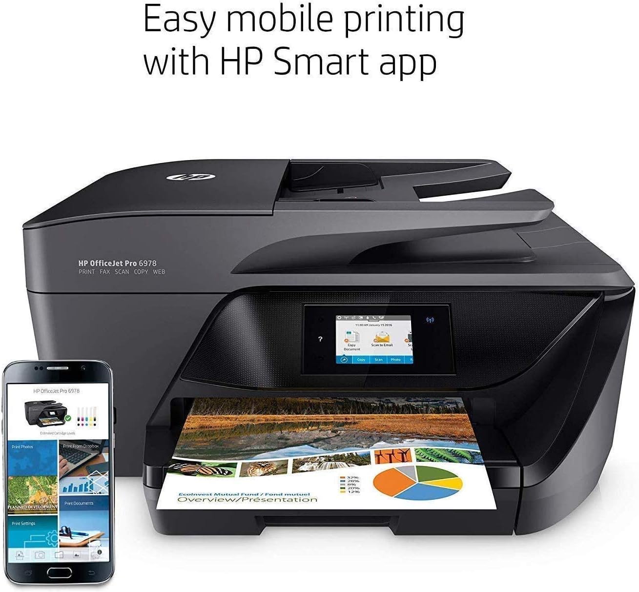 HP OfficeJet Pro 6978 All-in-One Wireless Printer, HP Instant Ink, Works with Alexa (T0F29A): Electronics