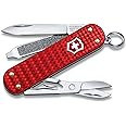 Victorinox Classic SD Precious Alox Swiss Army Knife, Compact 5 Function Swiss Made Pocket Knife with Small Blade, Screwdriver and Key Ring - Iconic Red