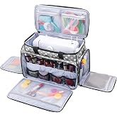 LUXJA Sewing Machine Case with Removable Padding Pad, Gray Dots | Travel Case for Most Standard Sewing Machines &amp; Accessories, Bag Only