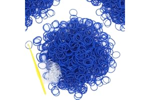 WEI LONG 6000-Pack Rubber Loom Bands Making Kit,50PCS S-Clips10-Hooks,Colorful Rubber Bands Refill Kits for Weaving DIY Crafting Gift (Dark Blue)