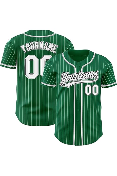 Gmc Apparel Custom Pinstripe Baseball Jersey White Light Blue