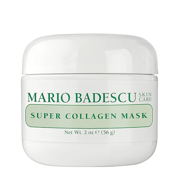 MARIO BADESCU SUPER COLLAGEN MASK, CLAY MASK FACE SKIN CARE IDEAL FOR COMBINATION, DRY OR SENSITIVE SKIN, PORE MINIMIZER WITH HYDRATING COLLAGEN AND PURIFYING KAOLIN CLAY, 2 OZ
