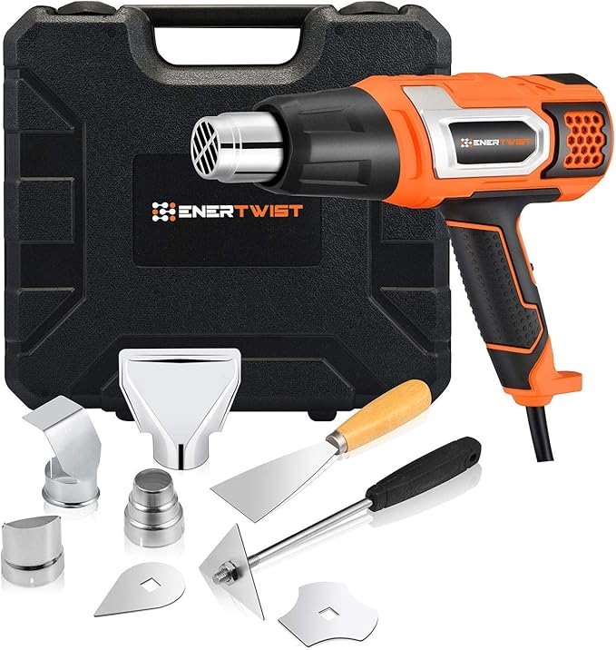 EnerTwist Heat Gun 1500 Watt Variable Temperature Control Hot Air Tool